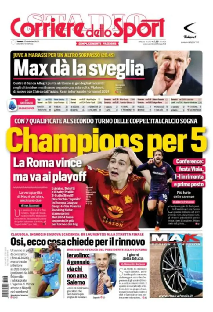 , Today’s Papers – Ibra Milan déménage, Ligue des Champions pour 5, Mou deuxième