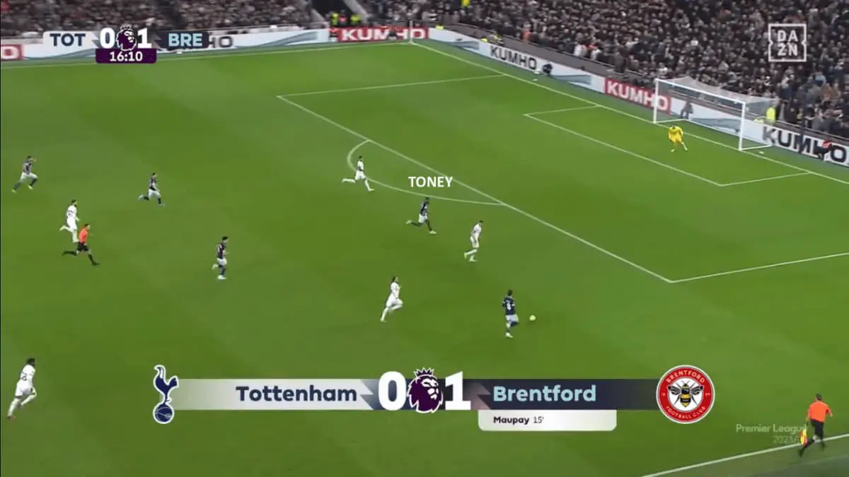 Ivan- Toney contre Tottenham Spurs