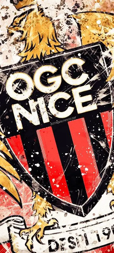 , Ligue 1 Download wallpapers OGC Nice, 4k, paint art, creative, French football team, logo, Ligue 1, emblem, red background, grunge style, Lyon, France, football, Nice FC for desktop with resolution 385×854. High Quality HD pictures wallpapers|Pinterest